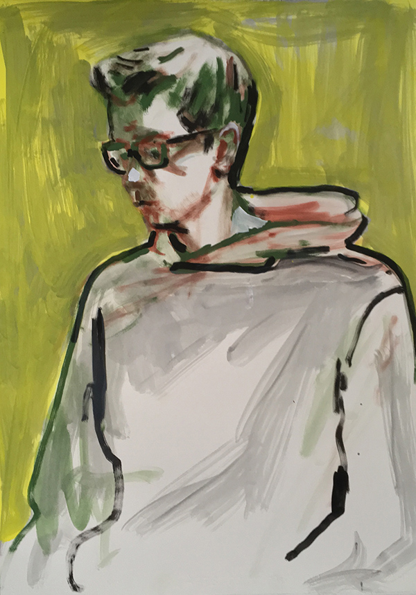 'Study of Asa Butterfield', gouache on paper © Charles Williams